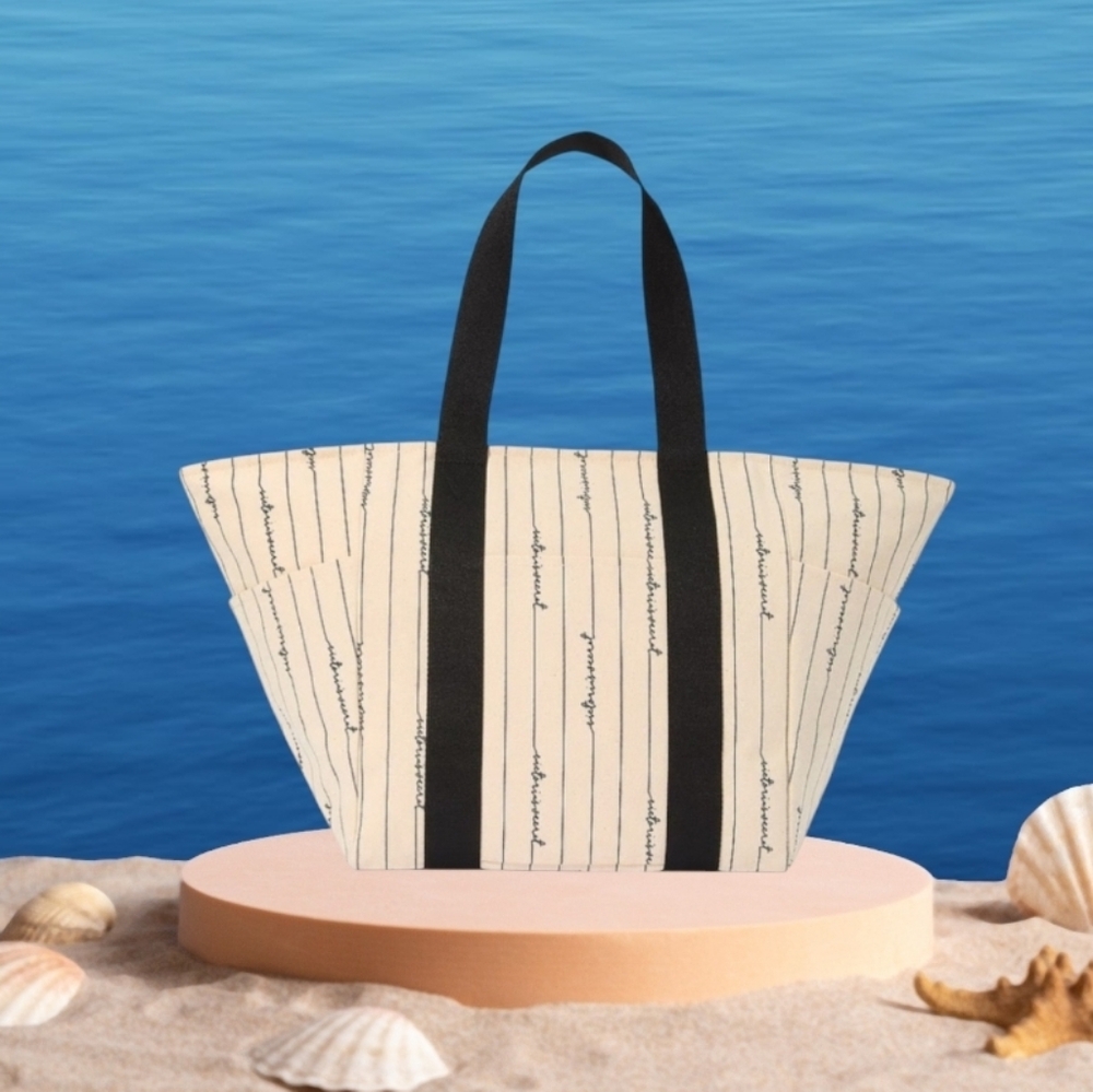 NWT Victoria's Secret Large Canvas Tote Travel Beach Bag